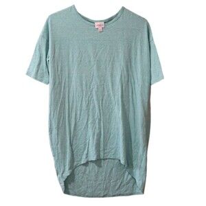 LuLaRoe Irma Blue High-Low Top XXS Lightweight Comfy Layered Casual Print